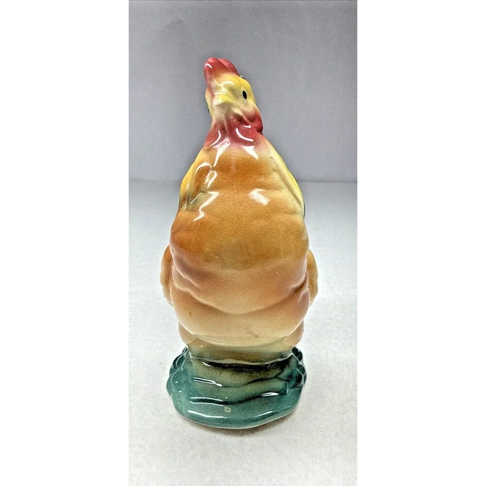 Royal Copley Rooster Figurines Set of 2 Vintage Ceramic Chicken Farmhouse Decor